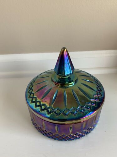 Carnival  Glass Candy Dish With Lid