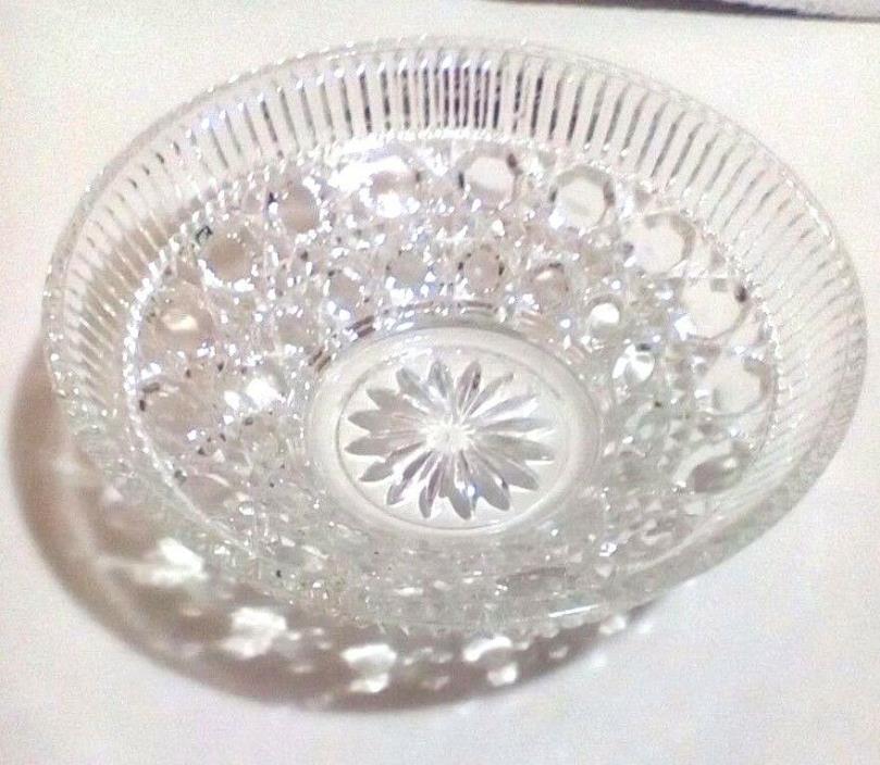 Vintage Beautiful Lead Crystal Diamond Cut Salad Bowl