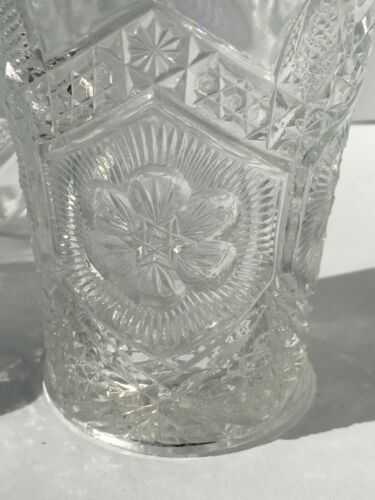 2 Vintage Clear Glass 6 Point Star If David Shape Cups