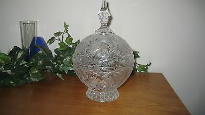 LEAD CRYSTAL CANDY DISH WITH LID FINIAL