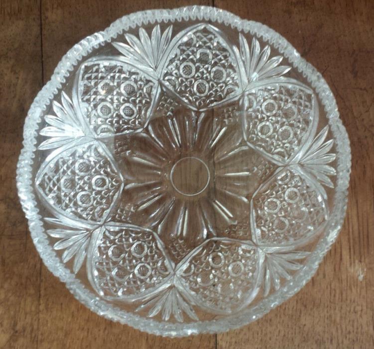 Vintage 6 ¼” Brilliant Cut Glass Floral Pattern Bowl