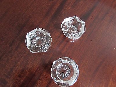 Three Cut Crystal Master Salts  Diamond Pattern 1 1/2 