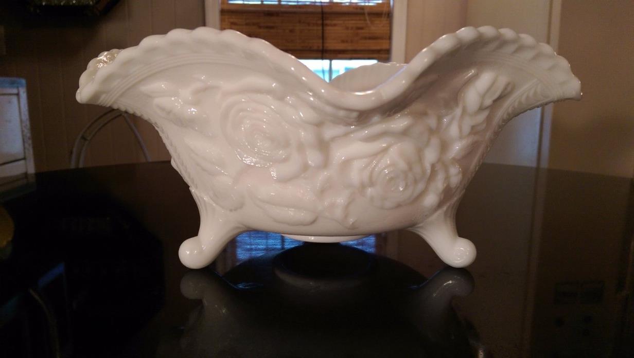 Awesome Large Antique Gorgeous 3 Leg Milk Glass Fruit or Serving Bowl..LOOK!!