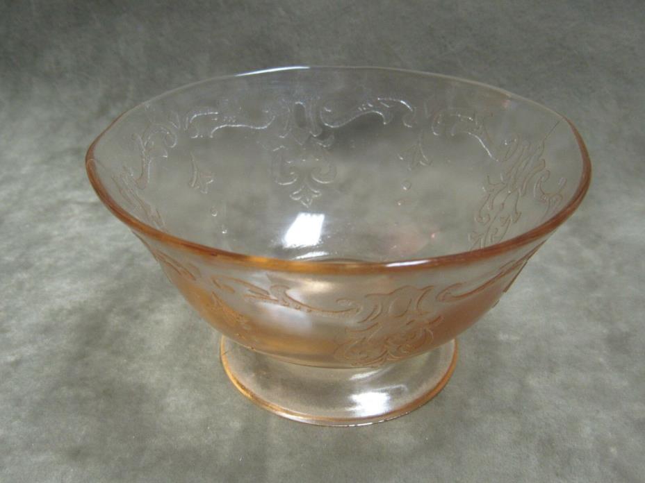 Vintage 1930's Macbeth Evans Glass company Pink Floral Swag Sherbet Dish