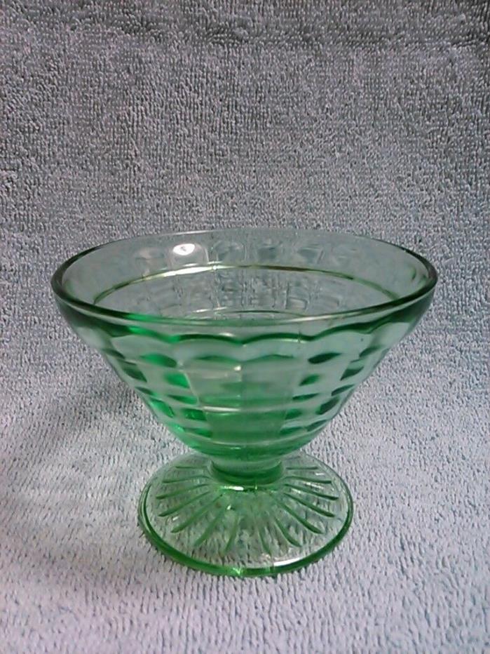Vintage Green Depression Glass Dessert Cup