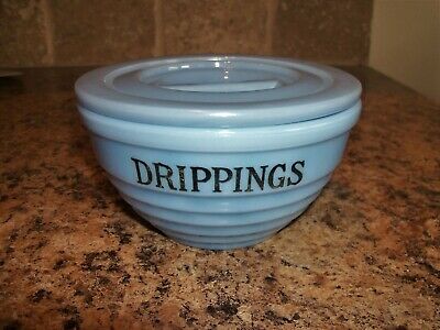 Jeannette Delphite Blue Drippings Grease Bowl