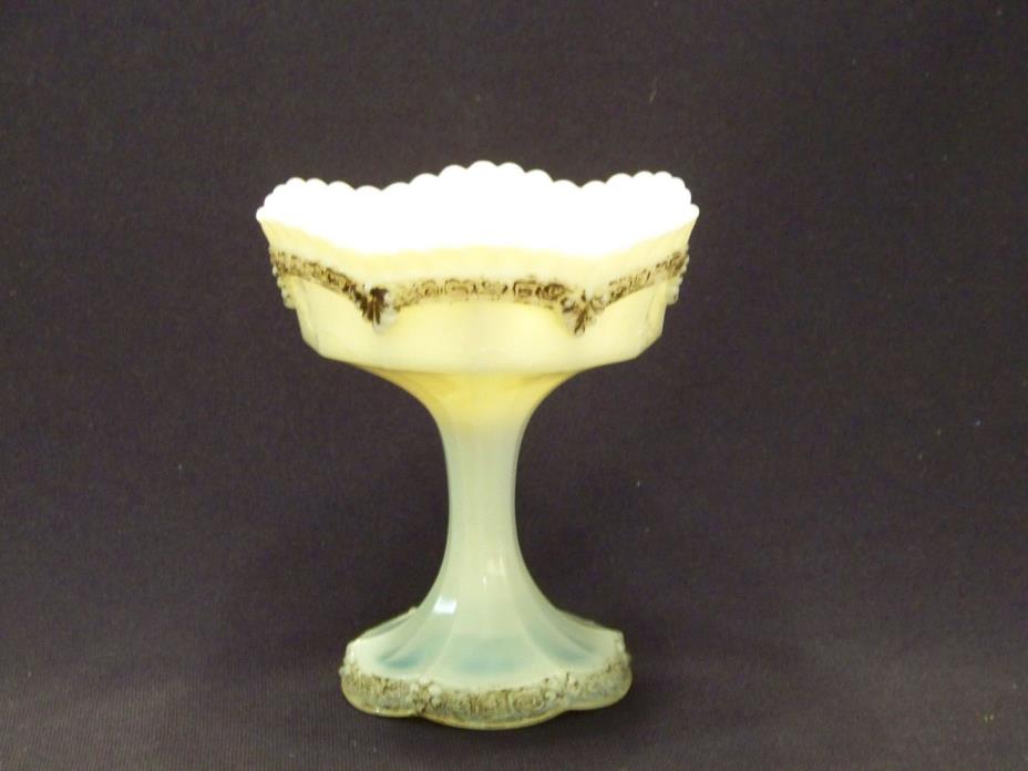Glass compote early American pattern Vintage Norwood