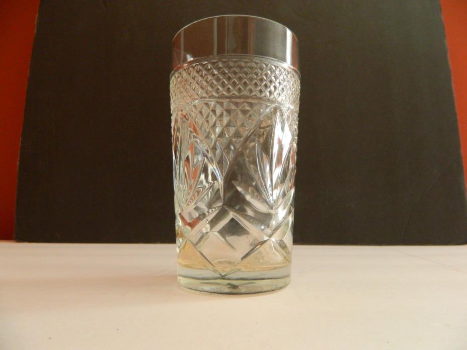 Pressed Glass High Ball Tumbler/Glass 1940s- 5-1/2