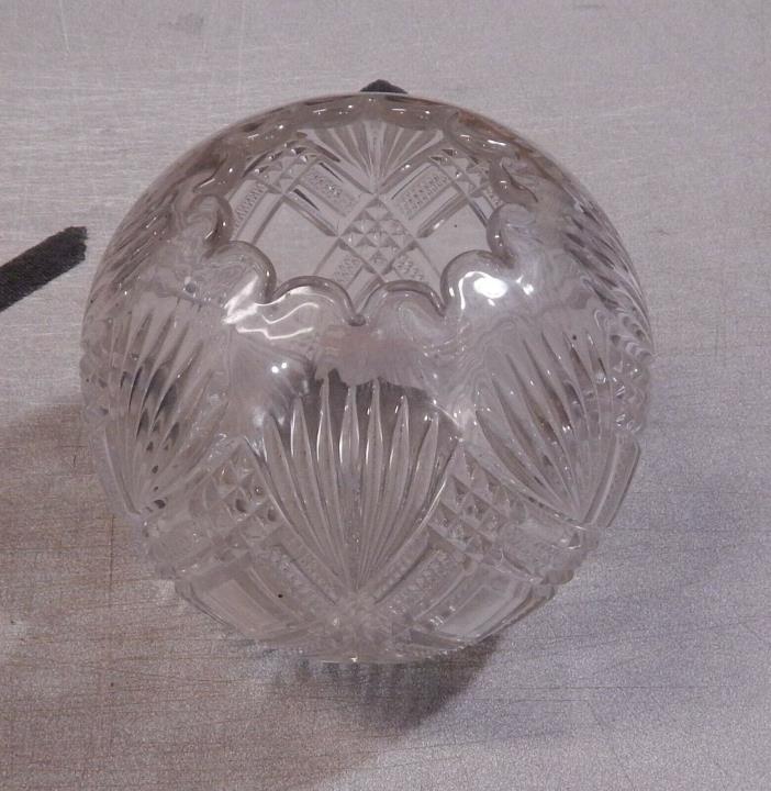 Antique EAPG Victorian Glass  Rose Bowl  Ivy Ball Vase  6 x 5 1/2