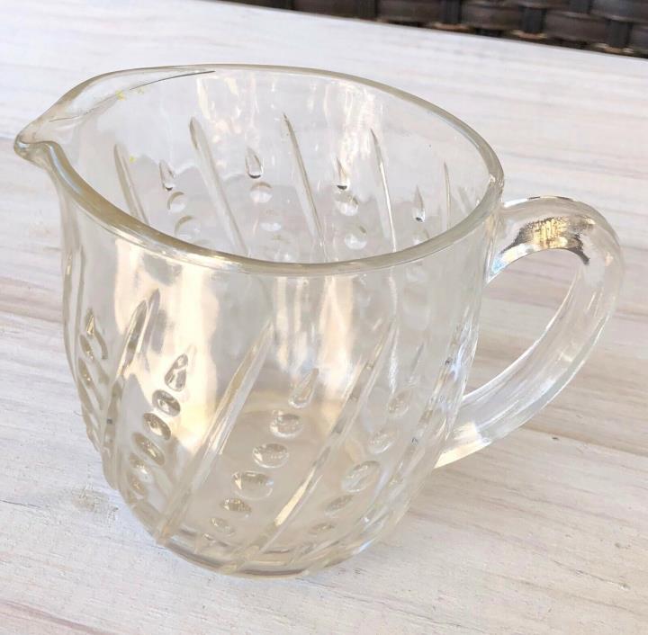 Vintage Pressed Glass Pitcher Creamer EAPG Beaded Dots