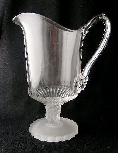 Duncan Glass THREE FACE water pitcher, 10 1/2