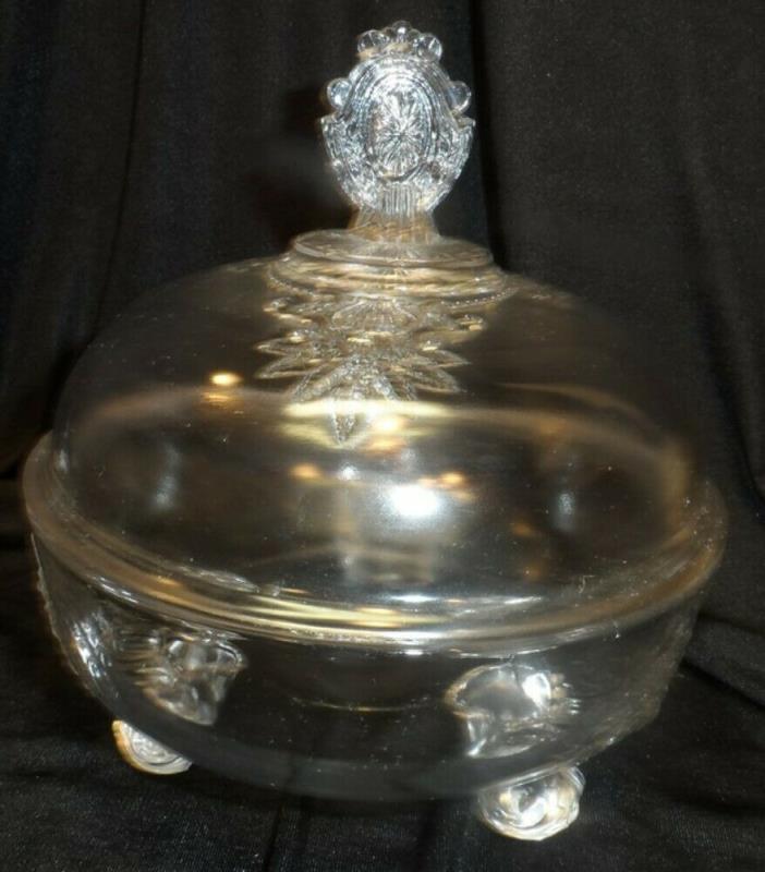 Grasshopper without Insect Sugar or Butter Dish Pattern  Beaumont Glass 1898