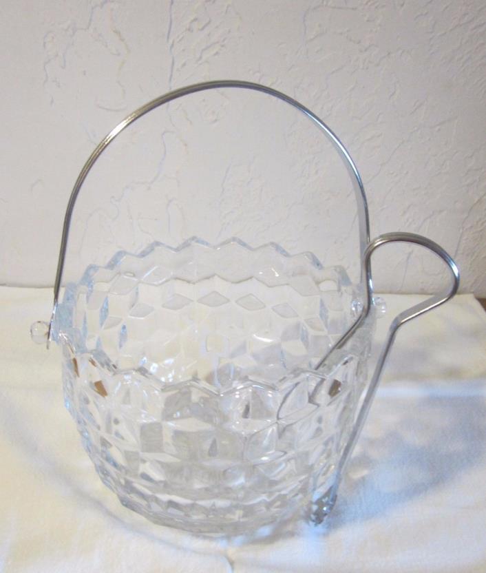 Fostoria American Ice Bucket With Detachable Handle & Tongs 143984 Free Shipping