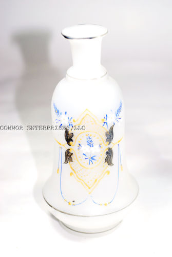 1800's GLASS PERFUME HAND PAINTED BOTTLE W/MATED STOPPER FRENCH OPALESCENCE 1001