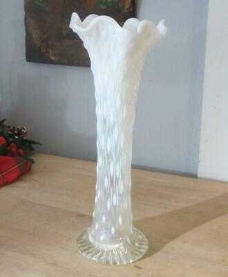 Northwood Tall Tree Trunk White Opalescent Vase 11-1/2