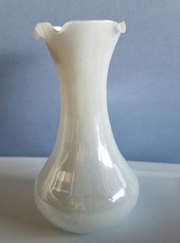 White Omnipaque Vase Tall Glass Decorative Tulip Edge Spring Wedding Bridal