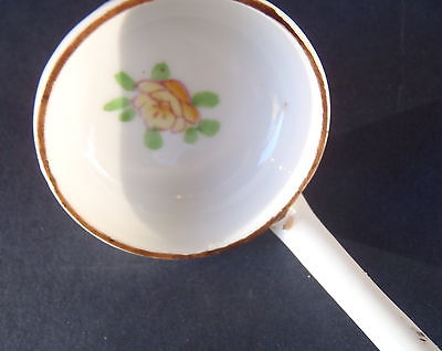 (8) Mayonnaise Ladle -  Pink Flower and Gold Trim