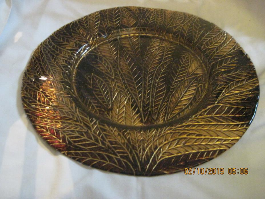 Gorgeous Art Glass Serving Tray, 13