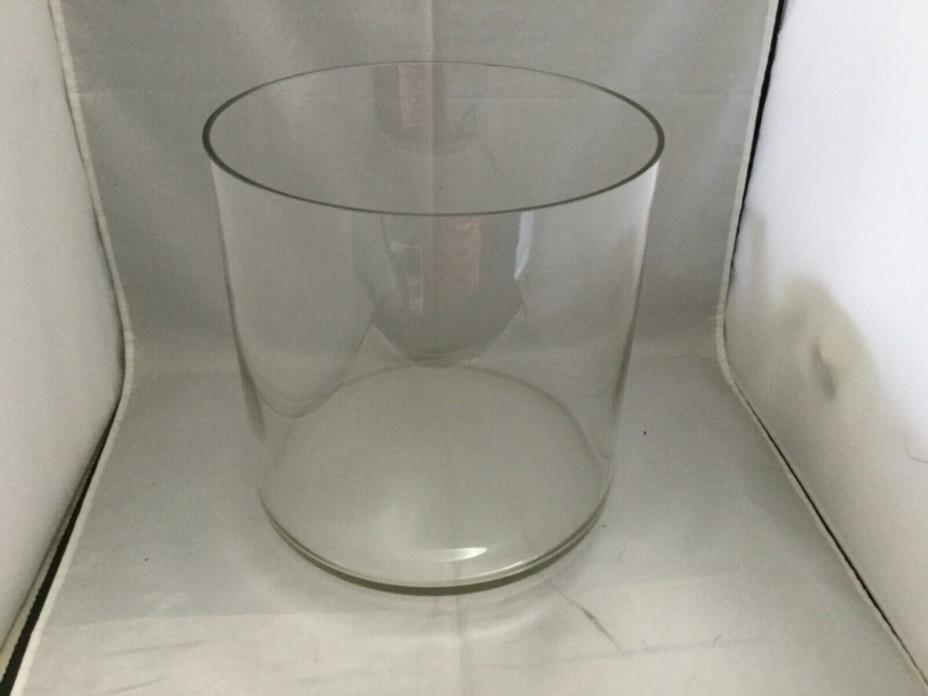 Large glass bowl, 9 1/2” tall, mouth 8 1/2” wide, weighs 5lbs