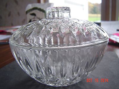 Vintage Pesari Pressed Glass Candy Dish W/Lid