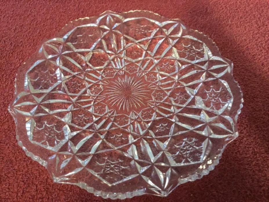 Pressed Glass Serving Plate