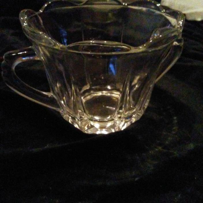 Vintage clear glass sugar bowl