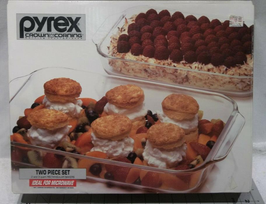Pyrex Crown Corning Lg. 3 Qt. Rect. Baking/Lasagna/Casserole Dish EXCLNT. COND.
