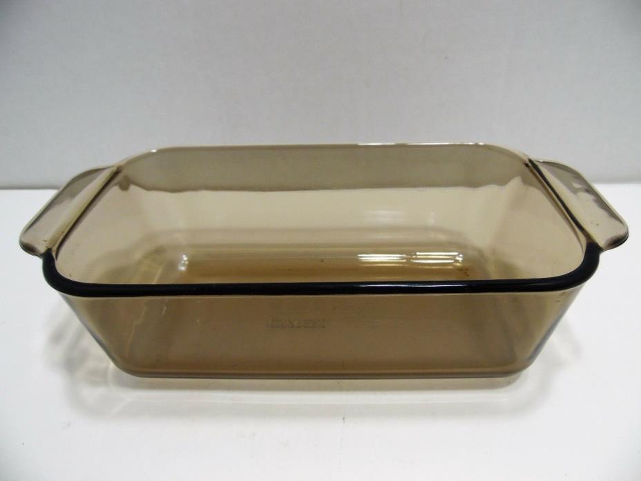 Pyrex Loaf Baking Pan 213-R 1.5 Qt Amber Brown 8.5x4.5x2.5 Inch Oven Microwave