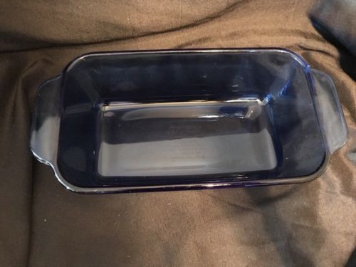 Pyrex Cobalt Blue Glass Meat Loaf Bread Pan/Oven Baking Dish 213-R 1.5Q