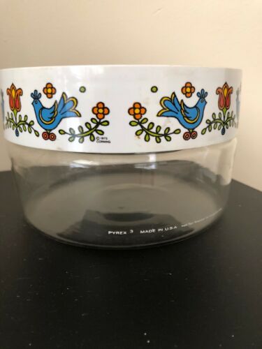 Pyrex Glass Canister Country Festival See-n-Store Corning 1975 Friendship