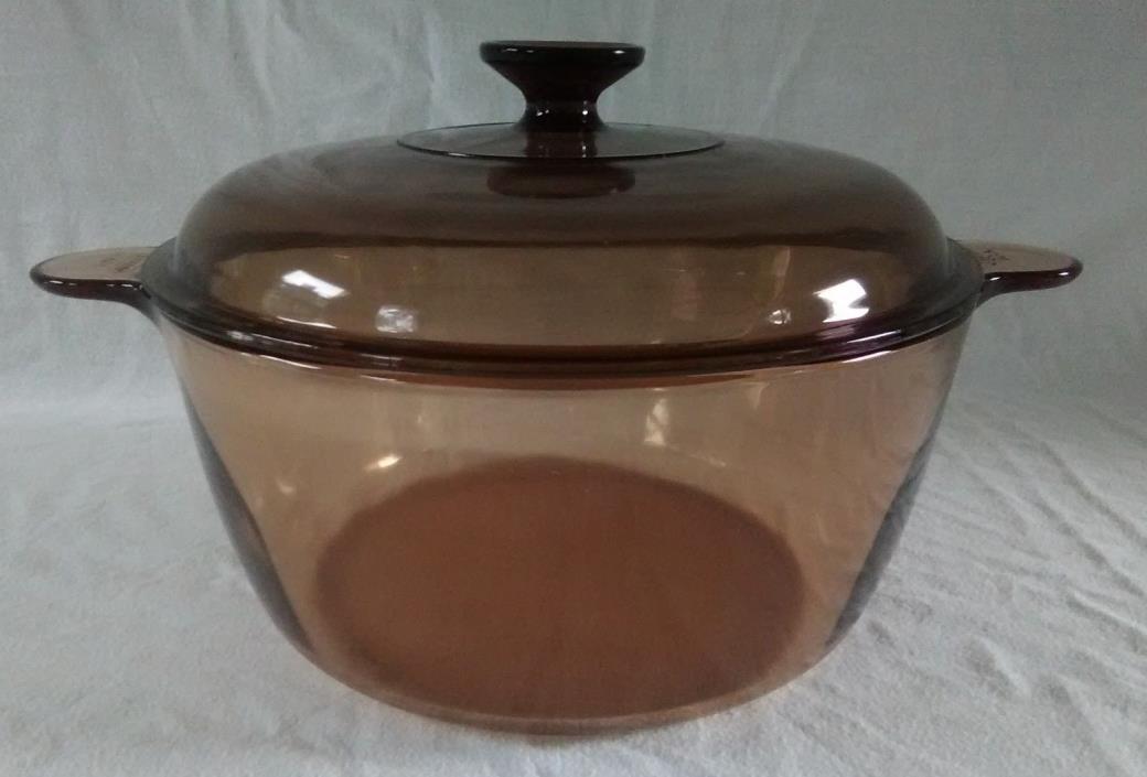 Corning Glass Pyrex - VISIONS-Amber - 5qt. Dutch Oven - 4.5 Liter - made in USA