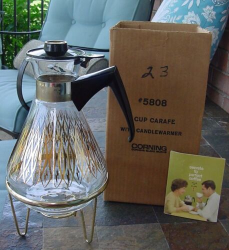 Pyrex by Corning 8 Cup Carafe with Candle Warmer in Box w/instruct No 5808