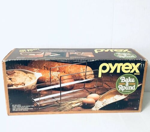 Vintage Pyrex Bake A Round Glass Tube Bread Baker by Corning SEALED Original Box