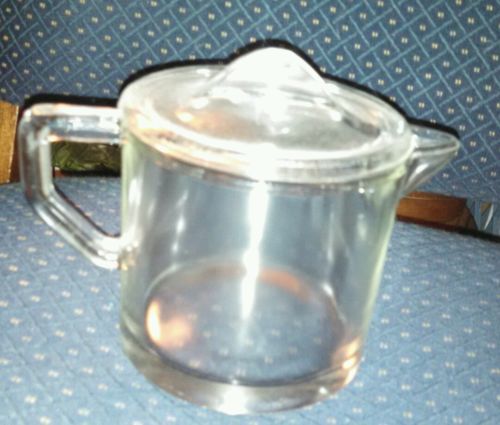 Antique ~ Heavy Glass Teapot/Creamer Pitcher & Lid 1900's