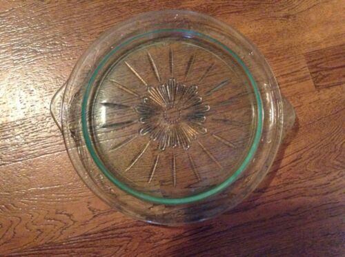 Heavy vintage Depression vaseline glass 9 1/2