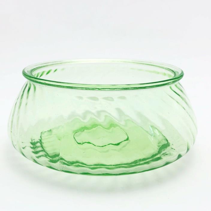 Imperial Glass Green Depression Twisted Optic Candy Dish No Lid Circa 1927