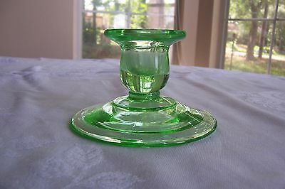 Green (Uranium) Depression Glass Candle Holder ~ 3 Available