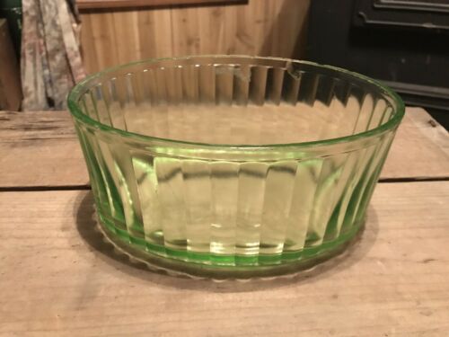 Vtg Green Refrigerator Glass Dish No Lid Vaseline