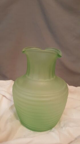 Vintage Frigidaire Iced Tea Water Server Green Glass Pitcher