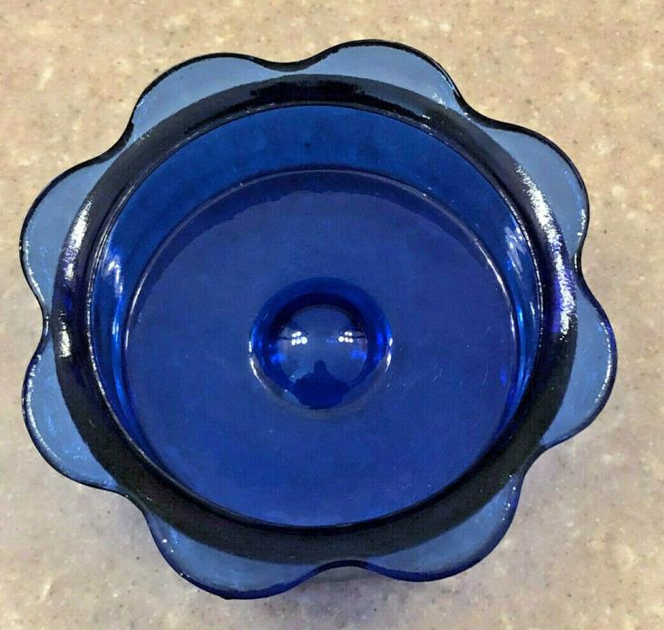 Vintage Cobalt Blue Glass Jewelry / Candy Dish