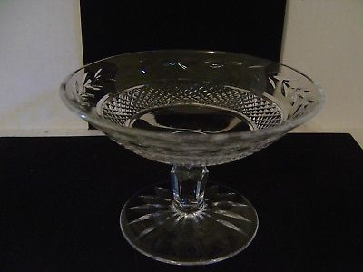 VINTAGE WATERFORD IRISH CUT CRYSTAL GLANDORE COMPOTE BOWL DISH SIGNED