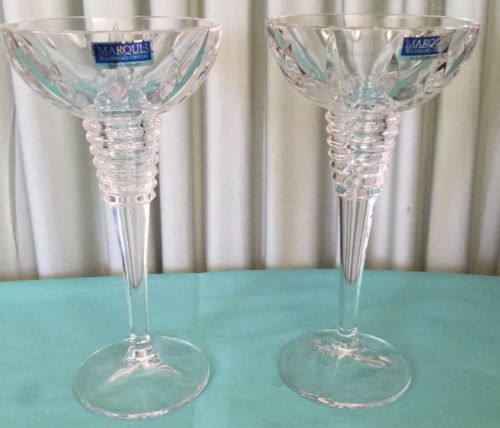 Marquis By Waterford 8” Pair Crystal Glass Candleholders Germany