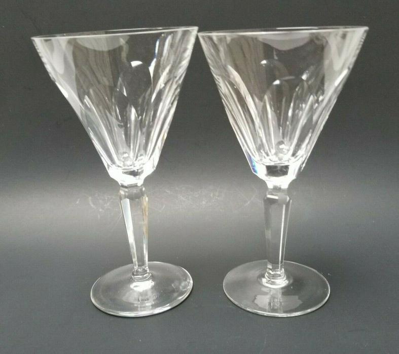 Set of  2 Waterford Sheila Cut Pattern Water Goblets 7