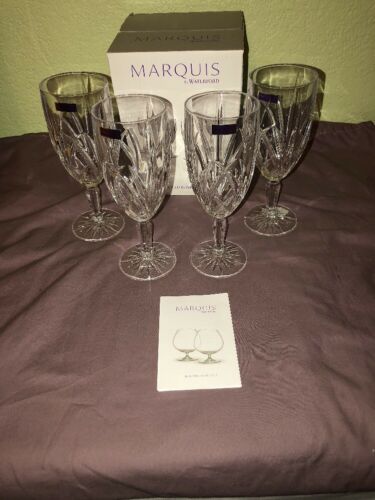 NIB Marquis by Waterford Crystal Brookside Iced Tea Beverage Glasses