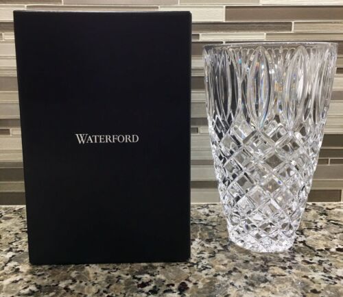Waterford Crystal Grant Vase Etched NIB Beautiful Heavy $300 MSRP