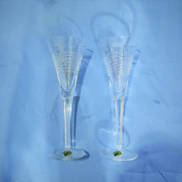 Waterford Crystal Ireland Champagne Flute Pair NWT 9.5