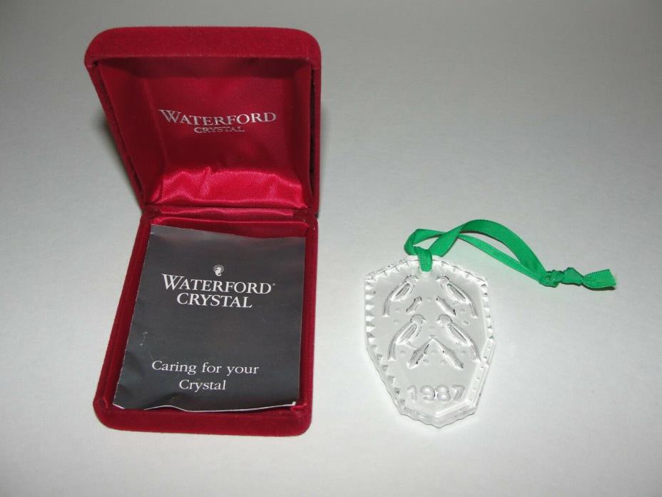 Waterford Crystal 12 Days of Christmas 1987 Four Calling Birds Ornament in Box