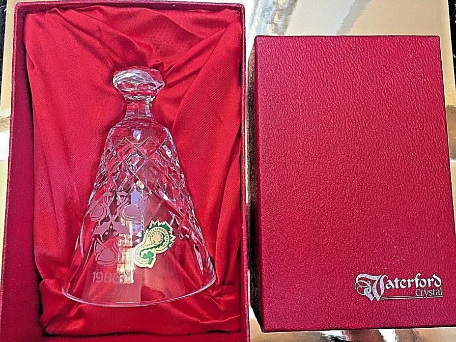 Vintage WATERFORD Crystal 1986~12 Days of Christmas Bell,3 French Hens,Satin Box