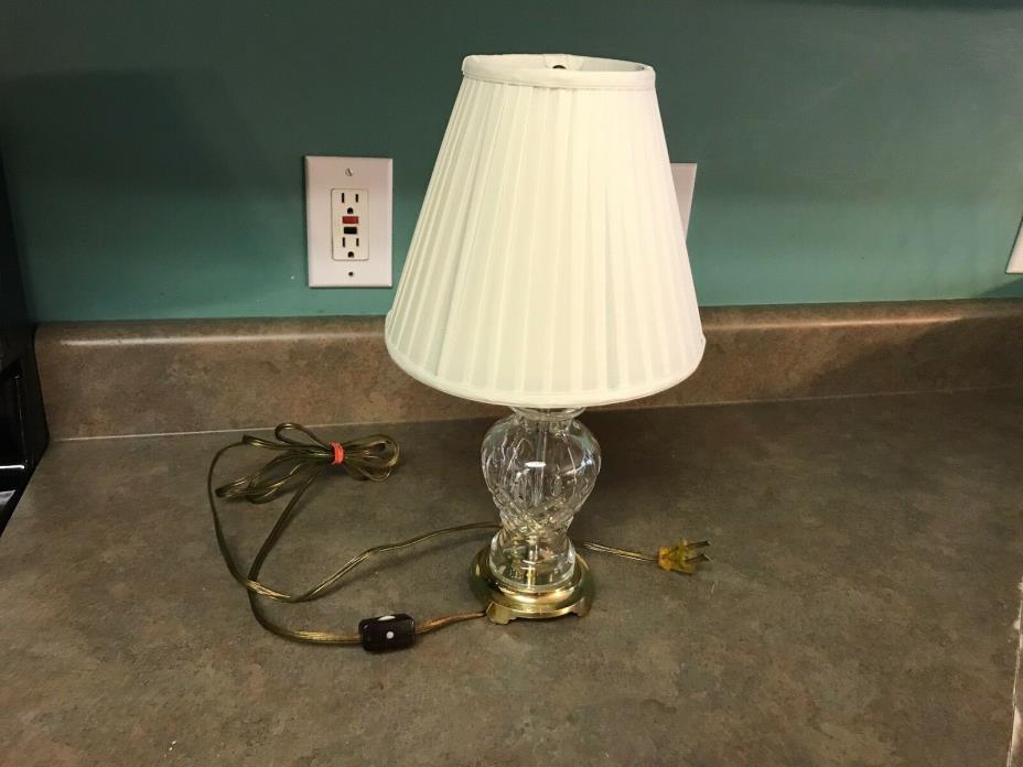 VINTAGE WATERFORD CRYSTAL & BRASS TABLE LAMP #6354