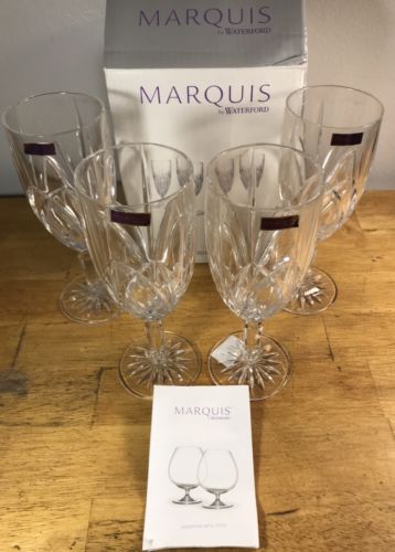 Marquis By Waterford Crystal Brookside Iced Beverage Glass Set of 4 12oz NIB